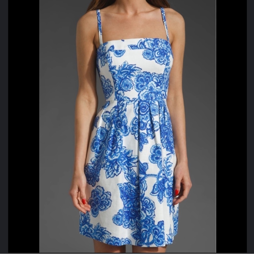 Shoshanna Blue and White Floral Mini Dress